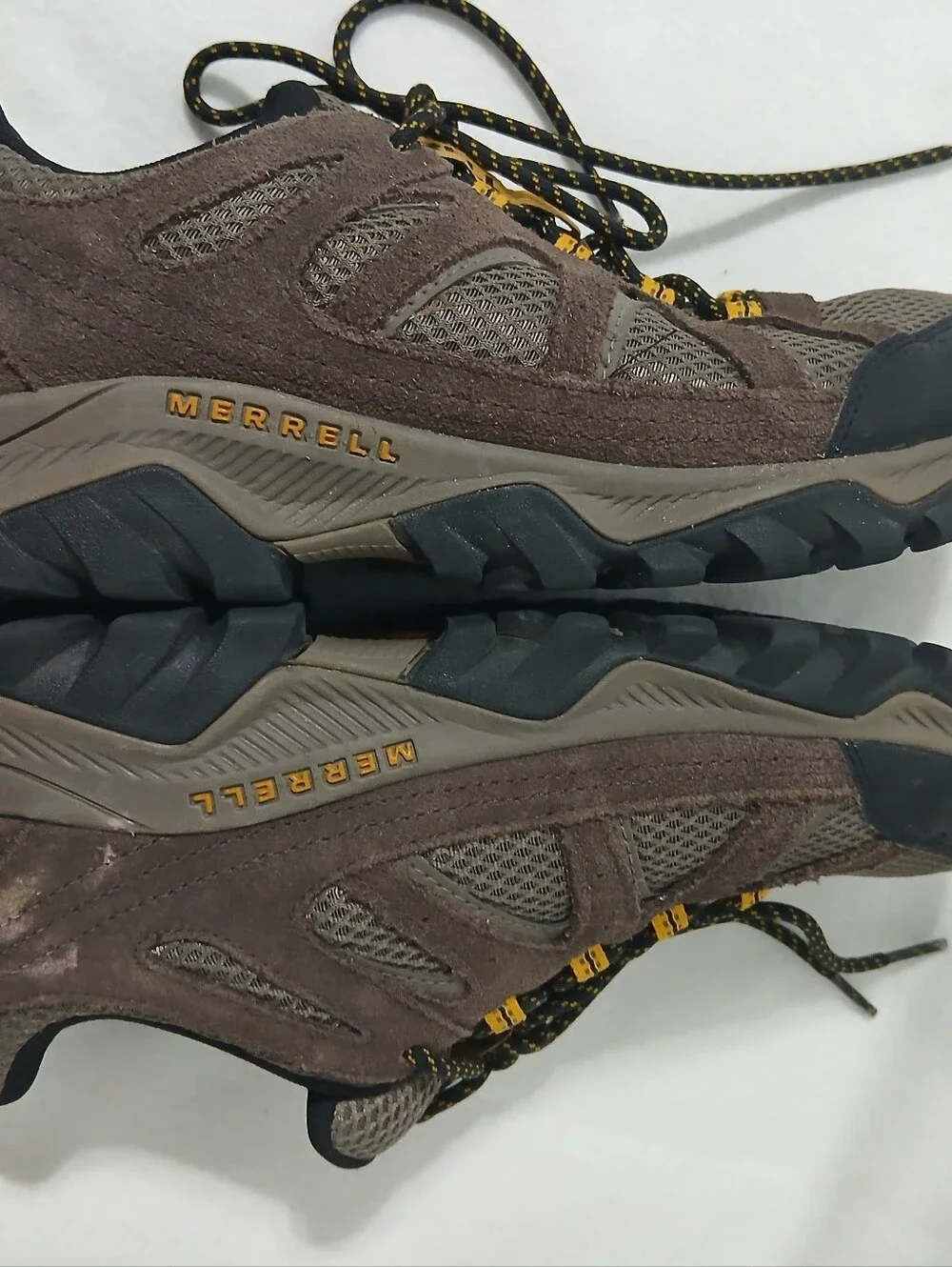 Merrell Brown with Yellow Accent Trail Sneakers